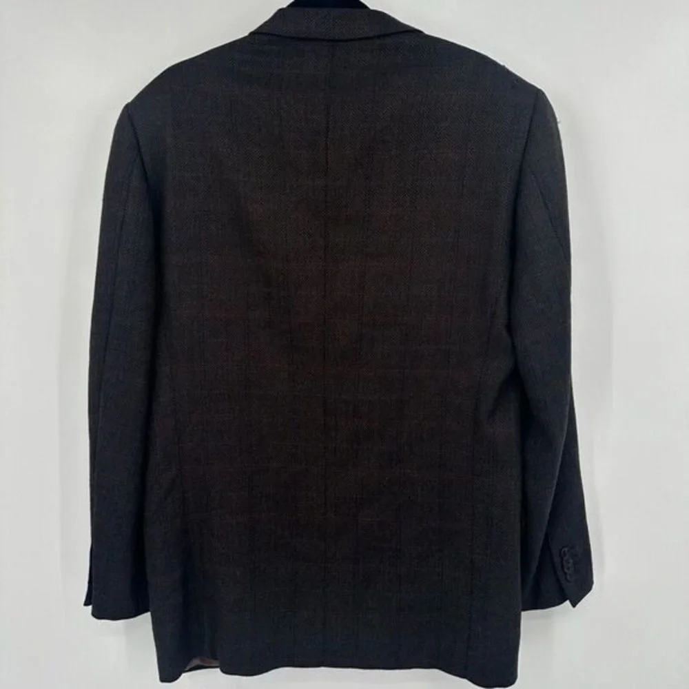Men's Dark Brown Wool-Blend Blazer - Classic Two-Button Suit Jacket